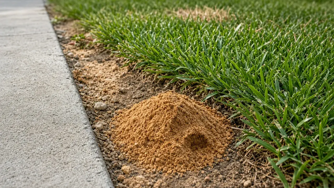 Fire ant mound in a St. Augustinegrass lawn in Vero Beach
